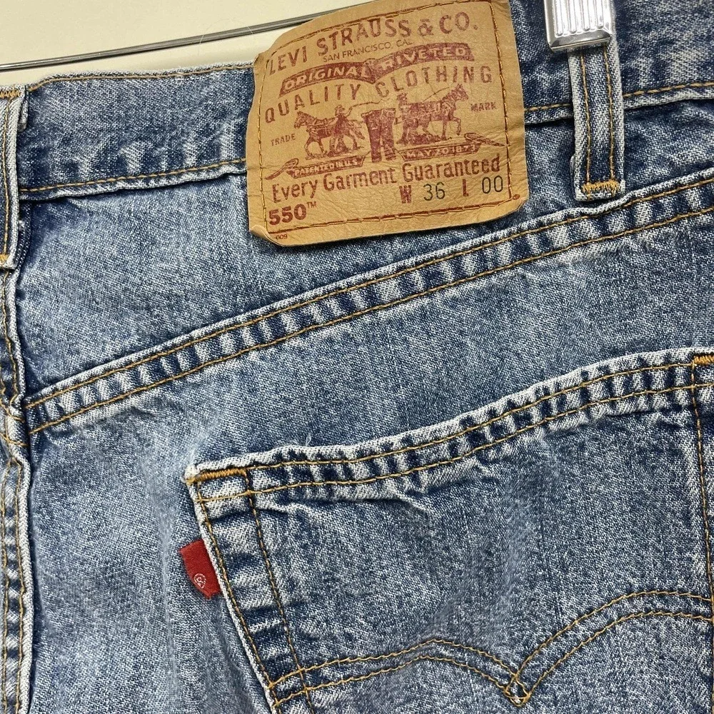 Levi's 550 Relaxed Fit Denim Shorts Mens 36 Blue Made in‎ USA Vintage 35550-4013